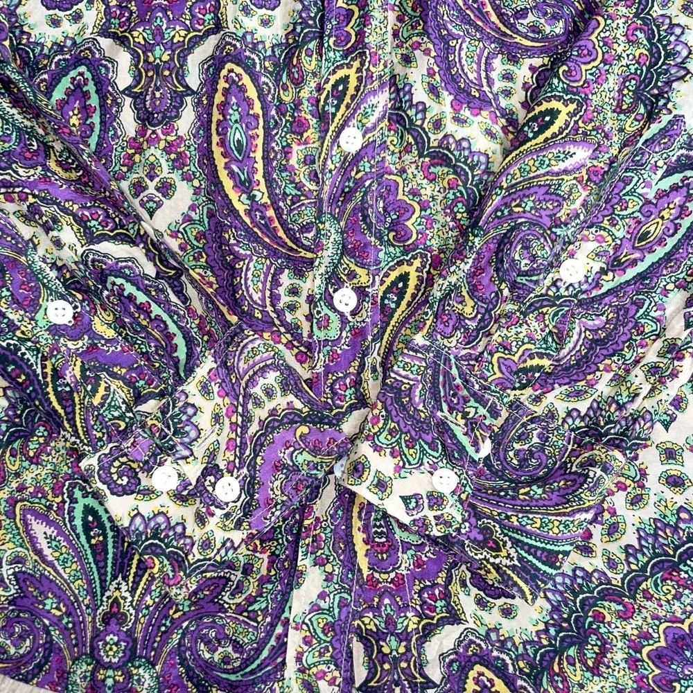 J. Crew Shirt‎ Women's Size 2 The Perfect Shirt Paisley Long Sleeve Button Down